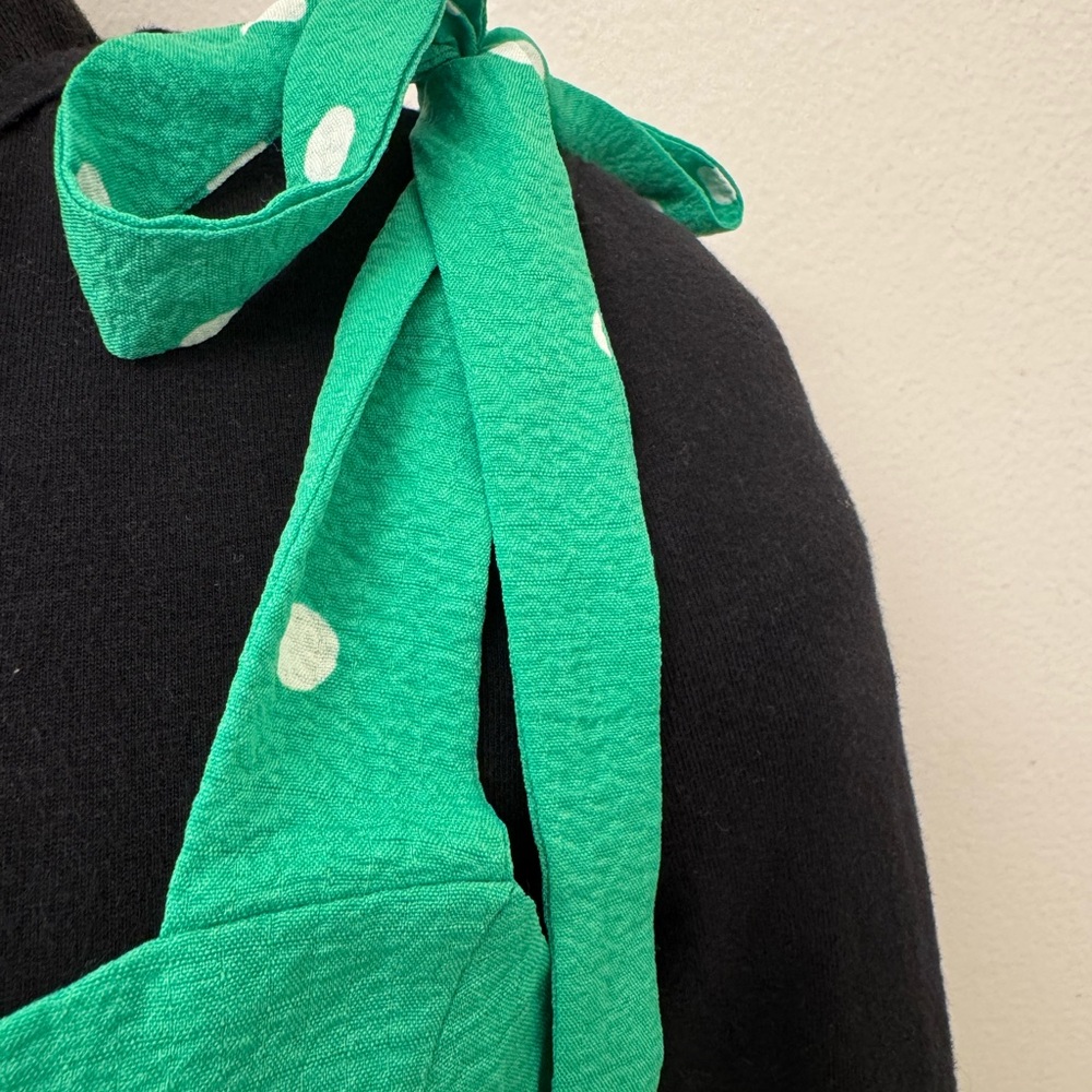 Polka Dot Tie-Strap Camisole in Green - Picture 3 of 13